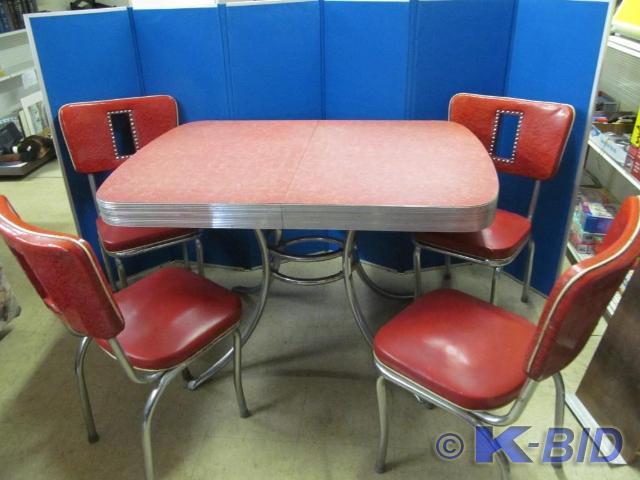 Vintage Dining Table with 4 Chairs ...