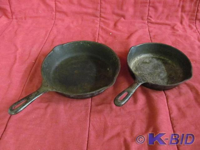2 Cast Iron Black Fry Pans, 8 and ...