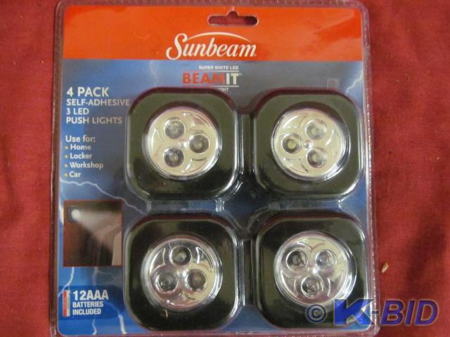 Sunbeam BeamIt, 4 Pack Push Lights,...