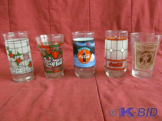 5 Coke Glasses