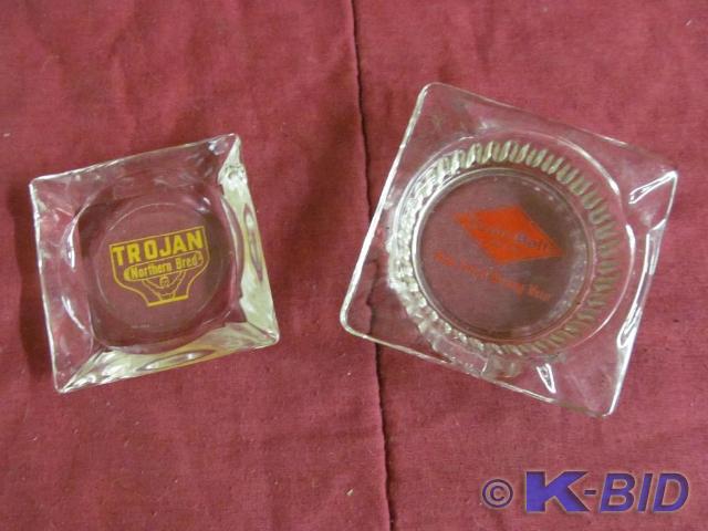 2 Ashtrays - Trojan and Grain Belt