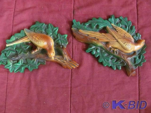 10 Wall Hanging Bird Plaques - Vin...