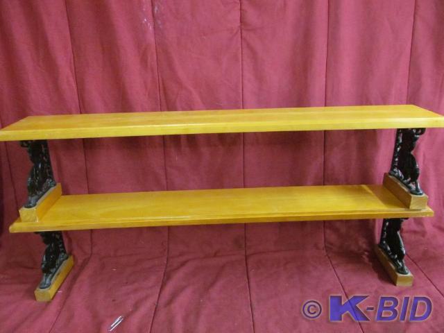 2 Maple Shelves with Cast Iron Tedd...