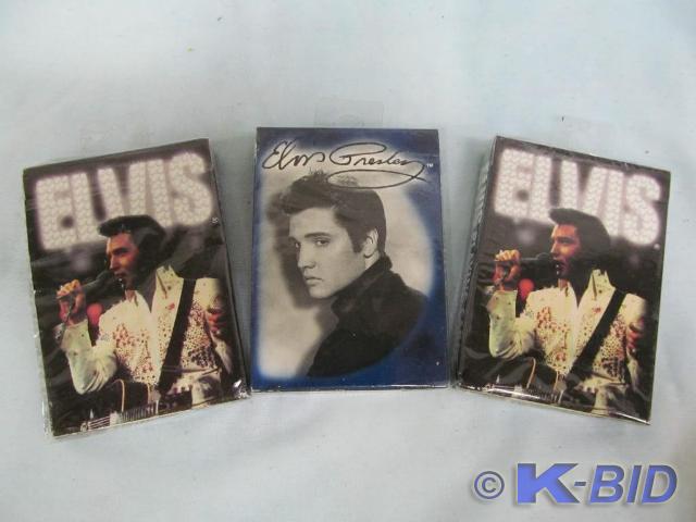 lot 11 image: 3 New in Package Elvis Playing Card...