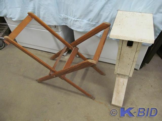lot 116 image: Vintage Wooden Hamper Frame and Bir...