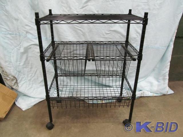 lot 134 image: Utility Cart with Shelves and Baske...