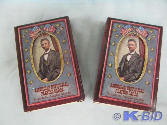 lot 15 image: 2 American Historical Playing Cards