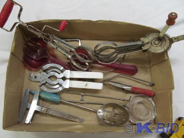 lot 153 image: 2 Vintage Egg Beaters, Chopper, For...