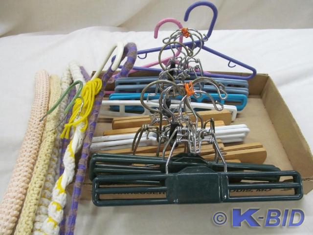 lot 154 image: Box of Trouser Hangers and Covered ...