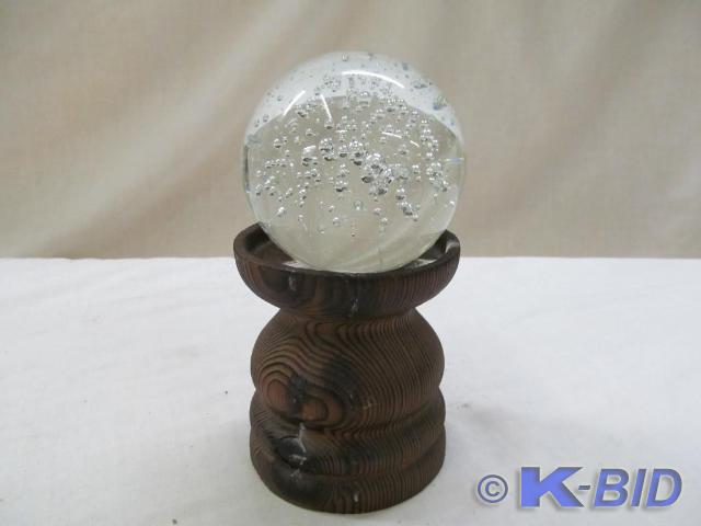 lot 169 image: Pedestal with Glass Ball Paper Weig...