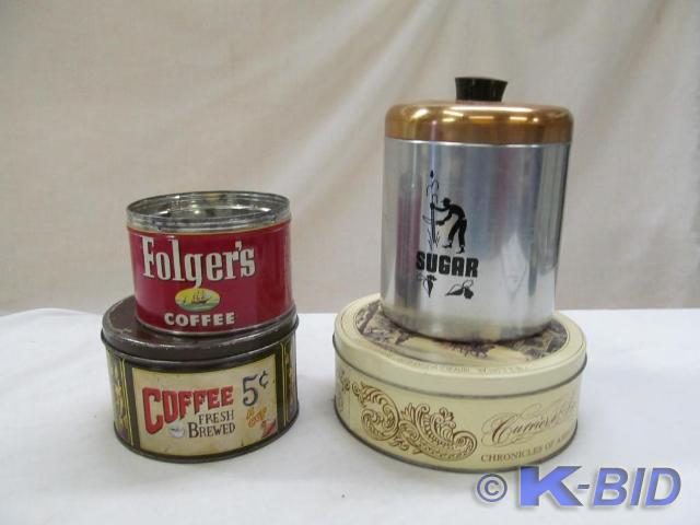 lot 176 image: 2 Coffee Tins, Folgers and Fresh B...