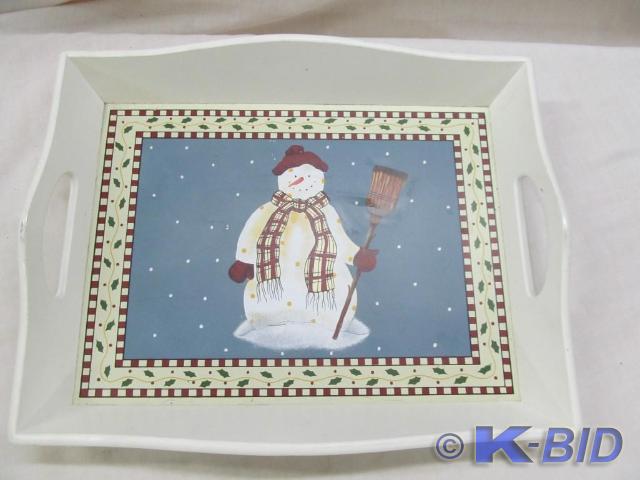 lot 178 image: Snowman Wooden Serving Tray