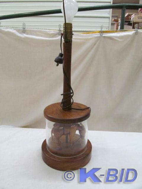 lot 181 image: Wooden Lamp with Carved Donkey 28 ...