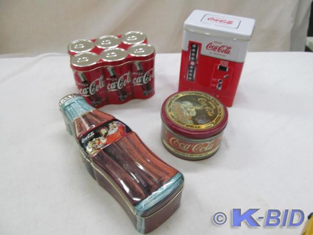 lot 194 image: 4 Coca Cola Collectible Tins