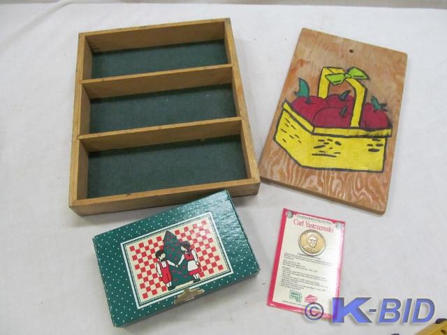 lot 217 image: Cutting Board, Decorative Box, Carl...