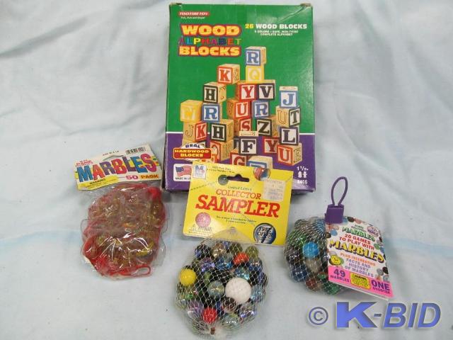 lot 48 image: Tootsie Toy Wood Alphabet Blocks an...