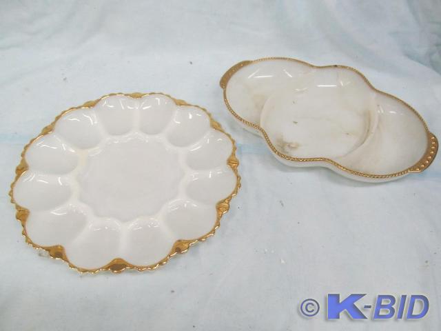 lot 52 image: Relish Tray and Deviled Egg Platter...
