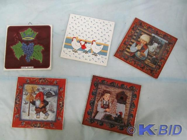 lot 93 image: 5 Decorative Hot Plates - 1 Napa Va...