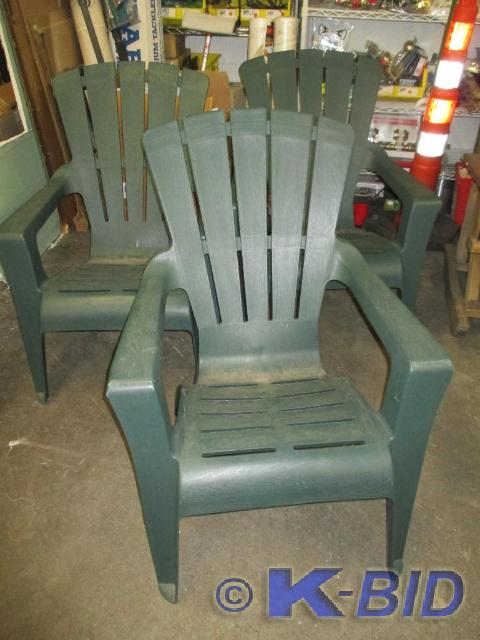 3 plastic outdoor chairs