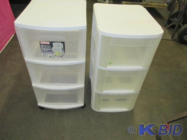 2 3 drawer storage bins 1 on wheels...