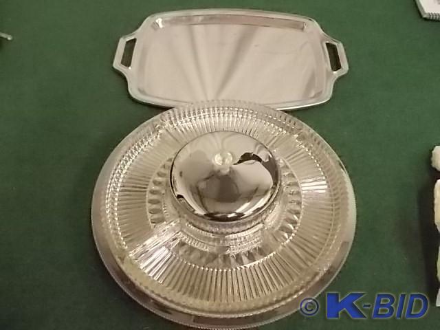lot 19 image: Stainless Steel Lazy Susan Relish D...