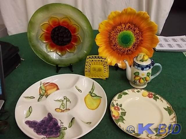 lot 23 image: Large Ceramic Divided Serving Dish,...