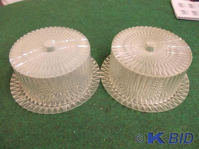 lot 37 image: 2- Acrylic Covered Cake Plates