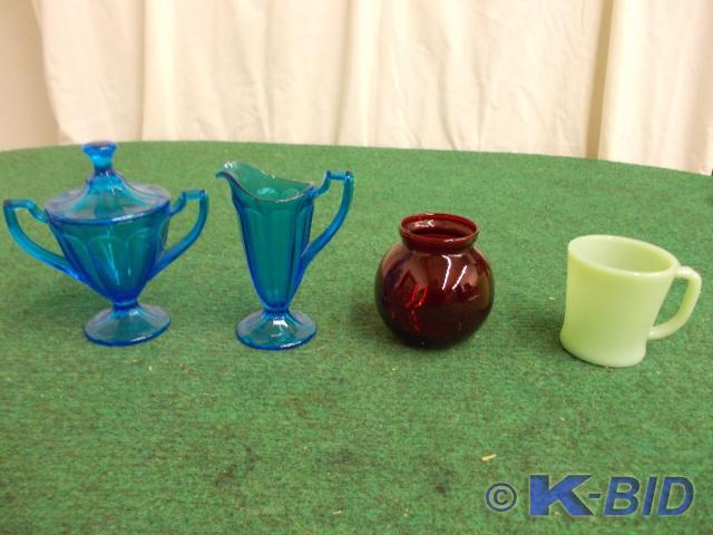 lot 72 image: Lot Of Colored Glass Ware