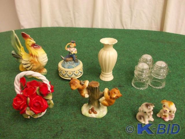 lot 74 image: Clown Music Box, Basket Of Roses, 2...