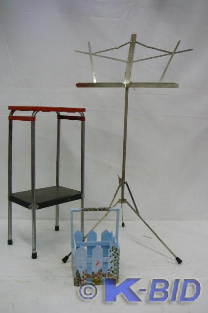 lot 31 image: Music stand , Decorative basket and...