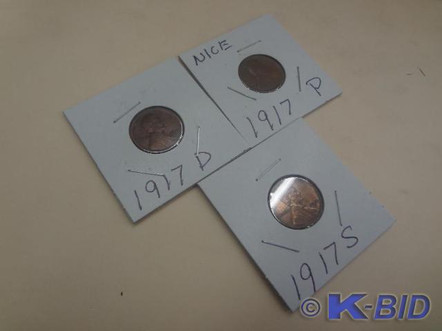 1917 Lincoln Wheat Pennies DPS Mi...