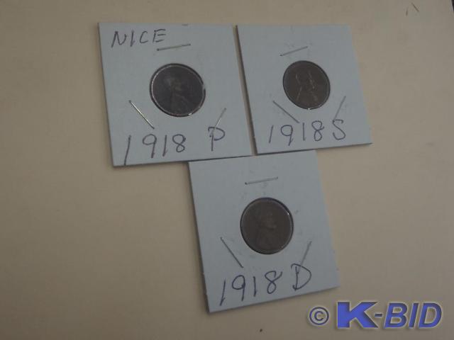1918 Lincoln Wheat Pennies DPS Mi...
