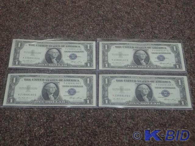 (4) $1 Silver Certificates (Consecu...