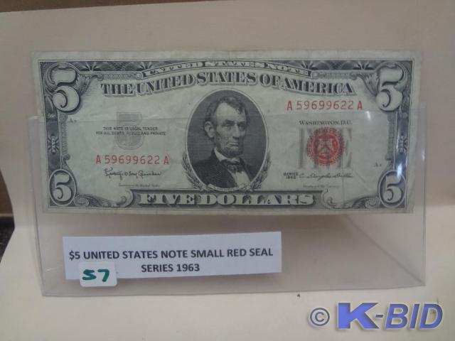 $5 US Note Small Red Seal, Series 1...