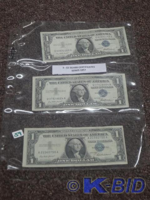 (3) $1 Silver Certificates, Series ...