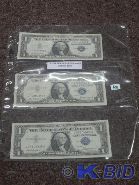 (3) $1 Silver Certificates, Series ...