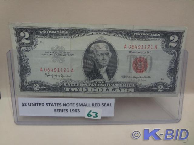 $2 US Note Small Red Seal, Series 1...