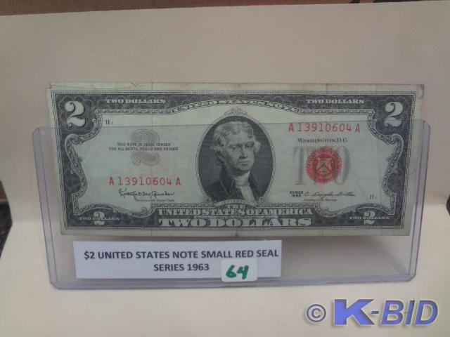 $2 US Note Small Red Seal, Series 1...