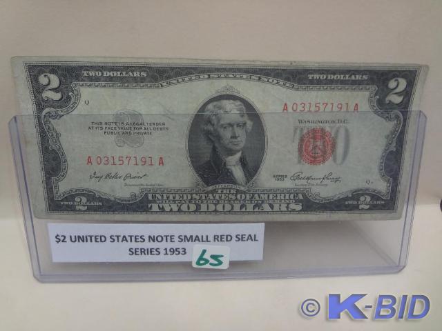 $2 US Note Small Red Seal, Series 1...