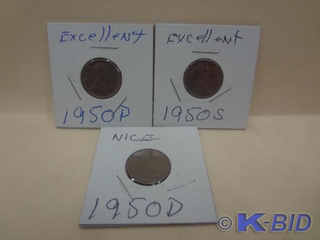 1950 Lincoln Wheat Pennies DPS Mi...