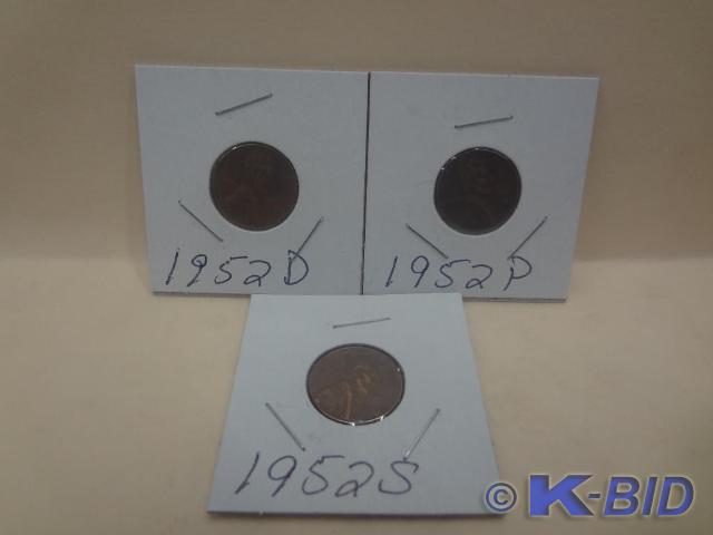 1952 Lincoln Wheat Pennies DPS Mi...
