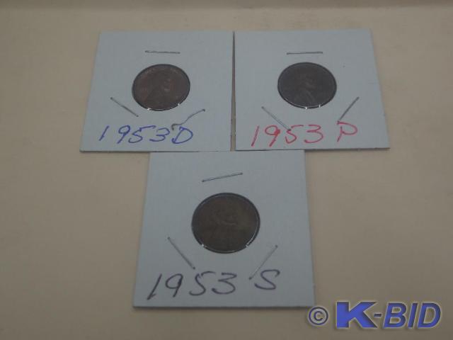 1953 Lincoln Wheat Pennies DPS Mi...