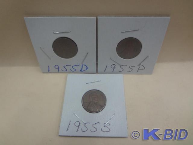 1955 Lincoln Wheat Pennies DPS Mi...