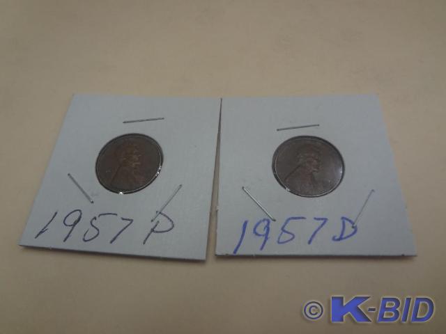 1957 Lincoln Wheat Pennies PS Mint...