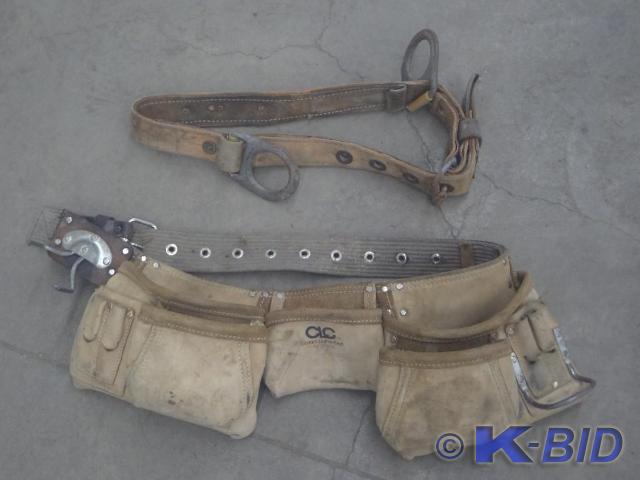 lot 33 image: (1) Leather Tool Belt & (1) Lea...