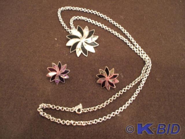 Abalone and sterling pendantpin ne...