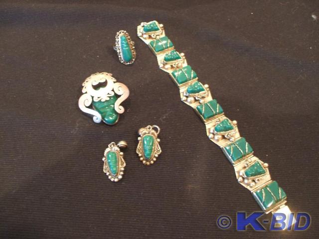 Deep green real turquoise and Mexic...