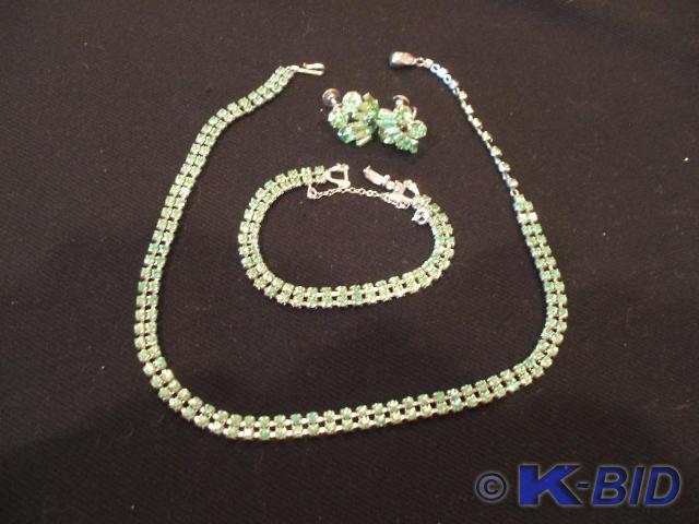 A Sherman peridot rhinestone bracel...