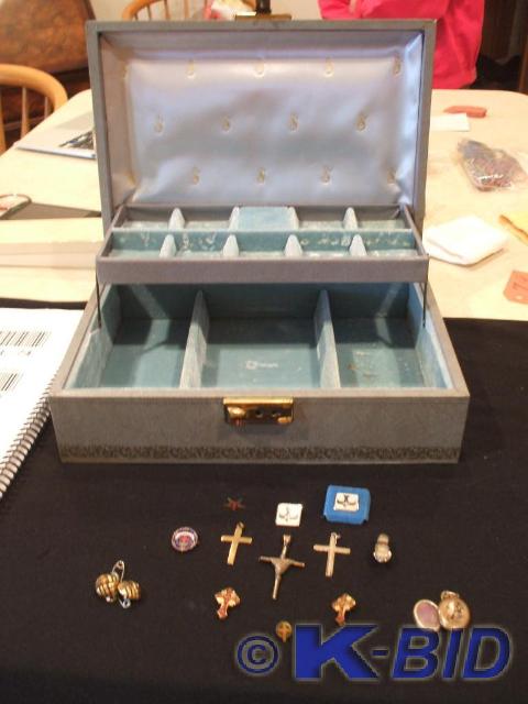 A sterling cross, 2 silvertone cros...