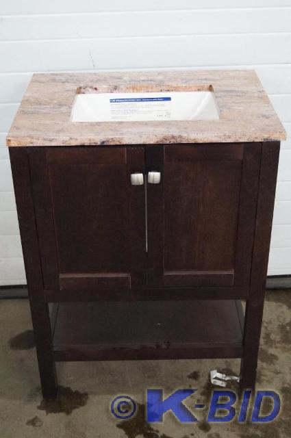 lot 11 image: 26 inch vanity.with granite top and...